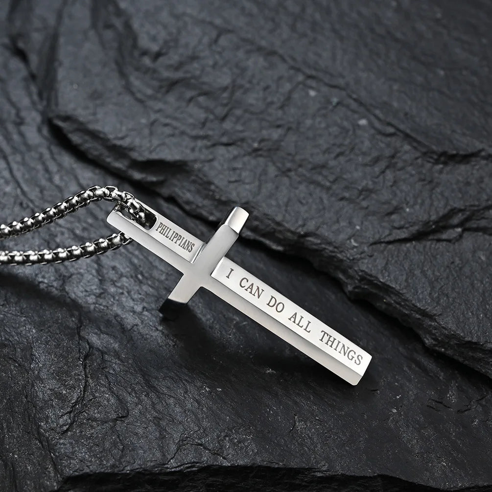 Philippians Cross Necklace – “I Can Do All Things”