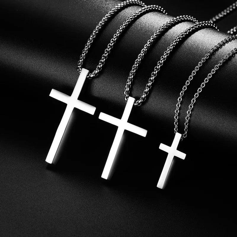 Steel Grace Cross Necklace