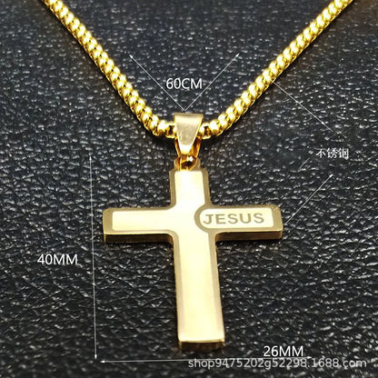 Jesus Cross Stainless Steel Necklace
