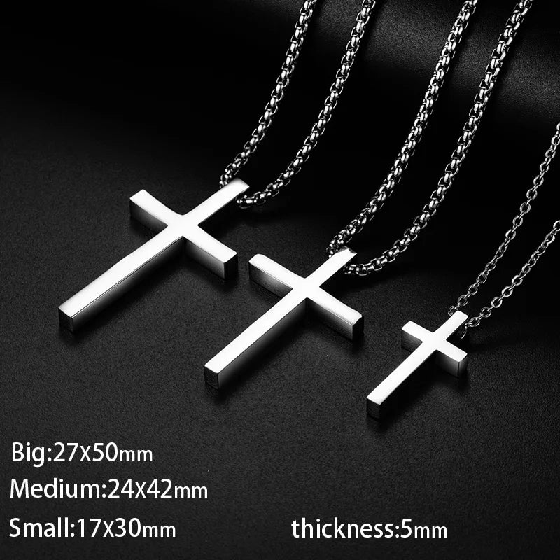 Steel Grace Cross Necklace