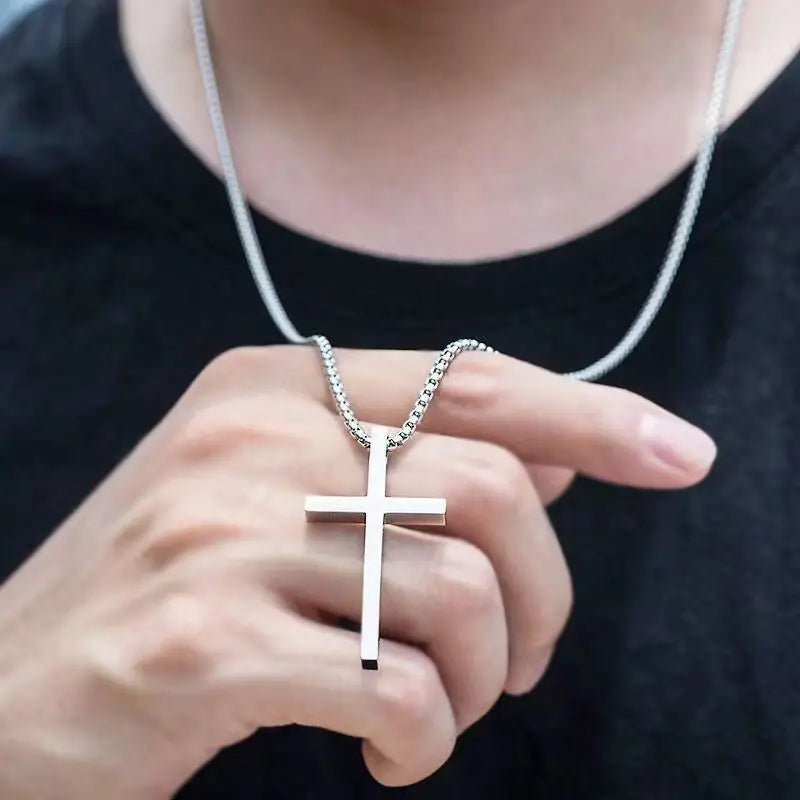 Steel Grace Cross Necklace