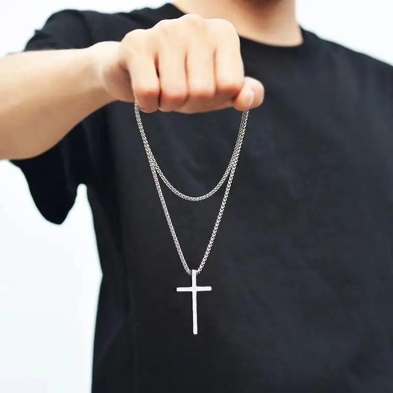 Steel Grace Cross Necklace