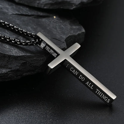 Philippians Cross Necklace – “I Can Do All Things”
