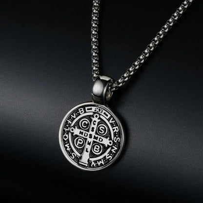 St. Benedict Medal Stainless Steel Necklace
