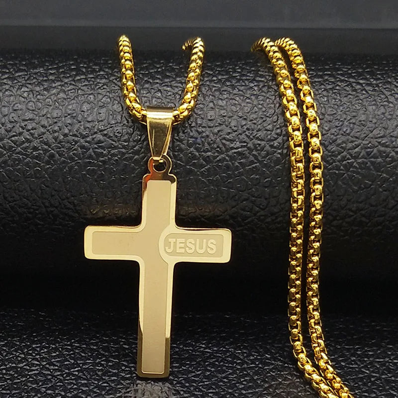 Jesus Cross Stainless Steel Necklace