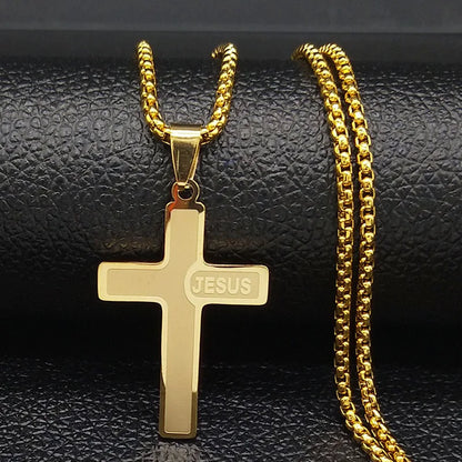Jesus Cross Stainless Steel Necklace