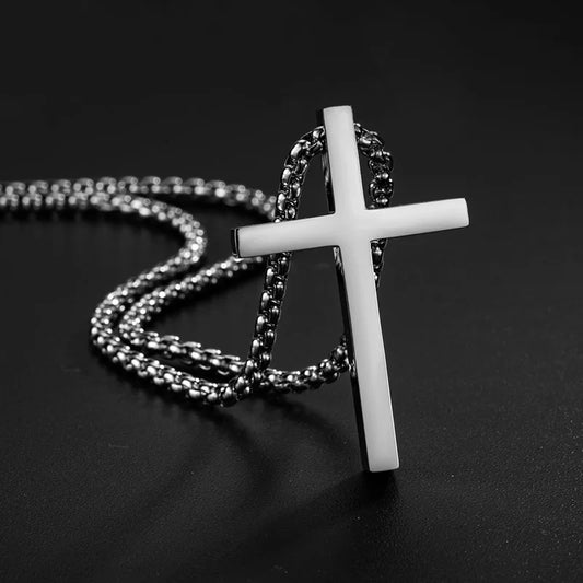 Steel Grace Cross Necklace