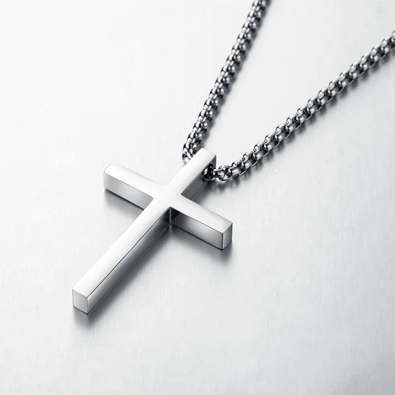 Steel Grace Cross Necklace